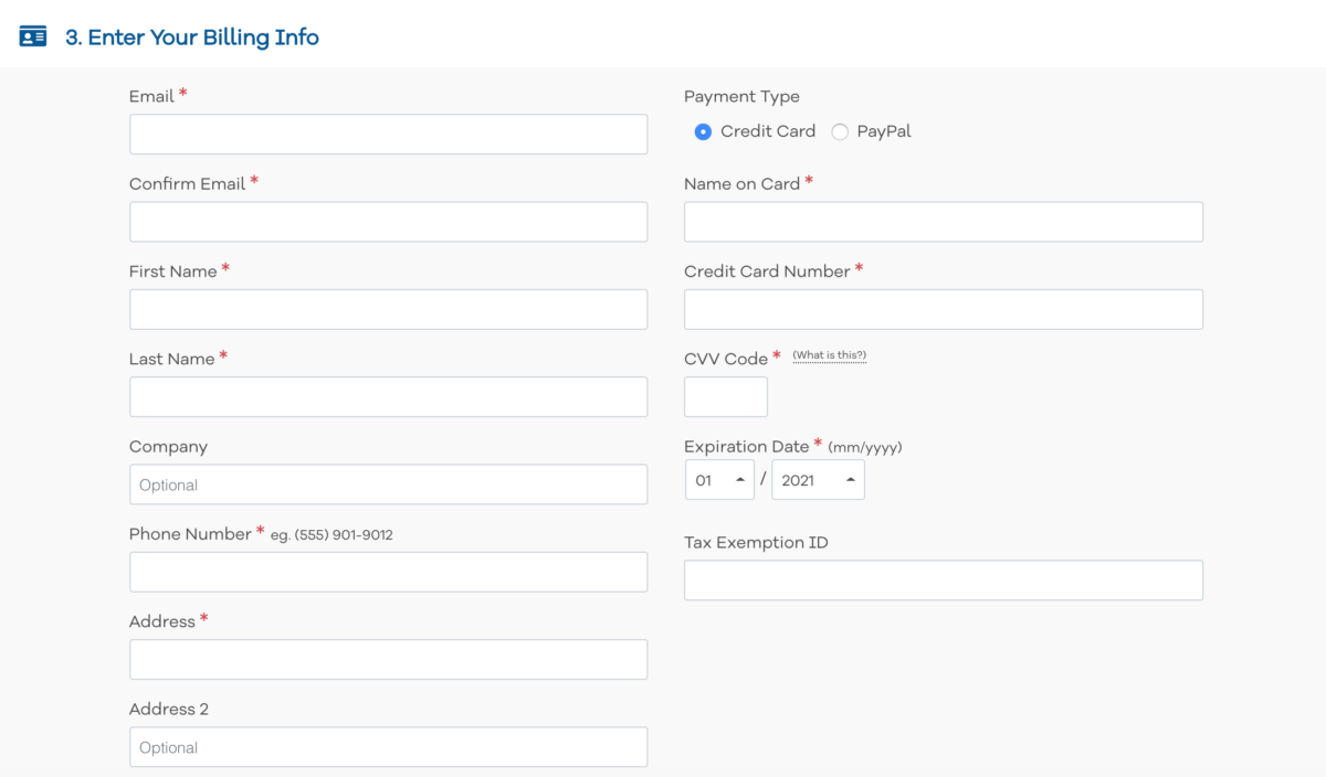 Purchasing Cheap and Reliable Hosting for Your Blog - Enter Billing Information