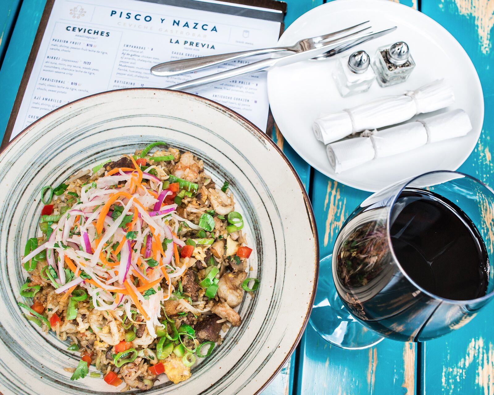 Im in love with this 'Peruvian Fried Rice' from Miami Restaurant, Pisco y Nazca. It's called Chaufa Aeropuerto.  Click to read about their other dishes on the menu or pin to save for later!