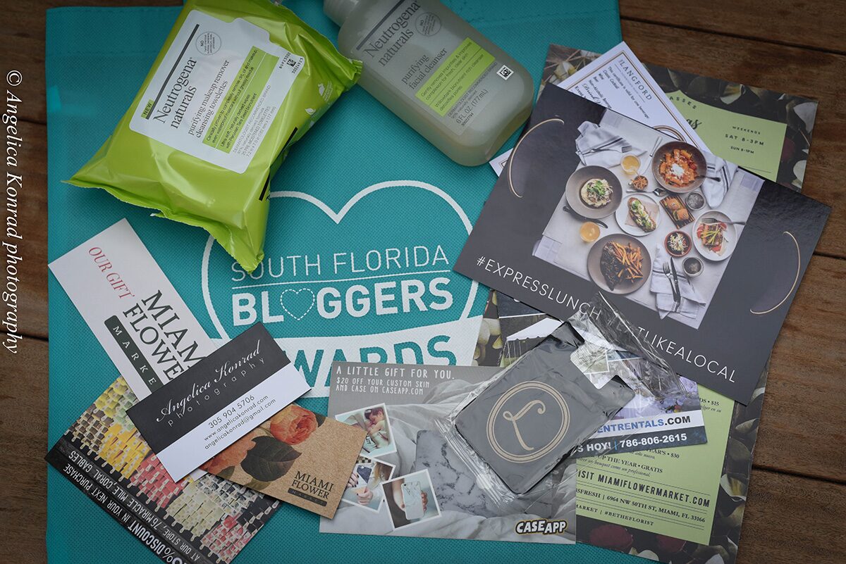 South Florida Bloggers Awards goodie bag