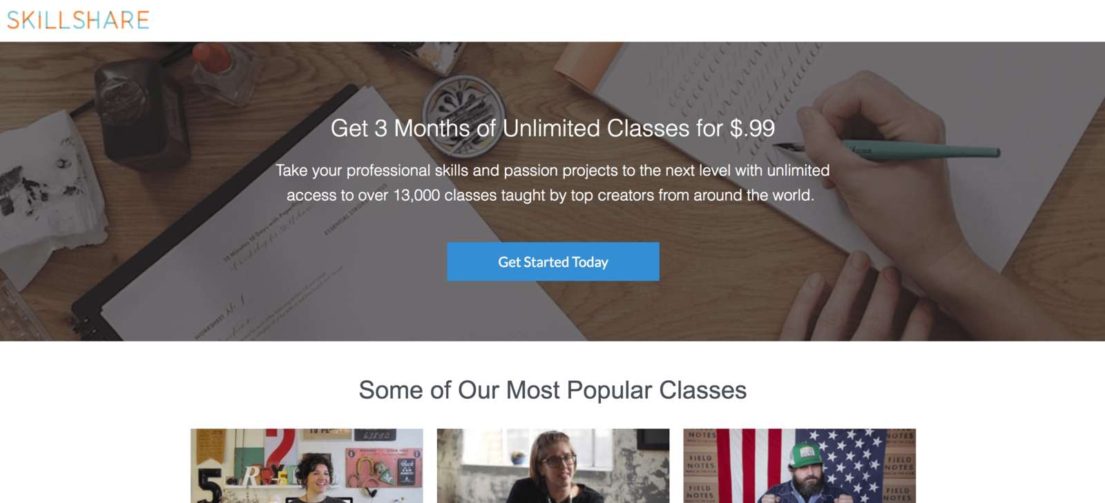Facebook Ads Skillshare Landing Page Example