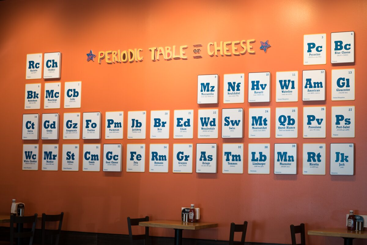 Periodic Table of Cheese from Toasted UCF campus