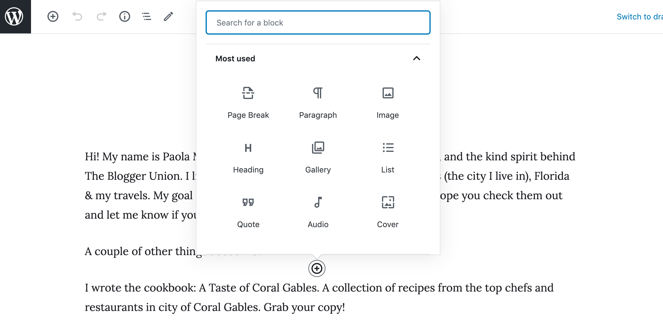 How to add a new block in wordpress