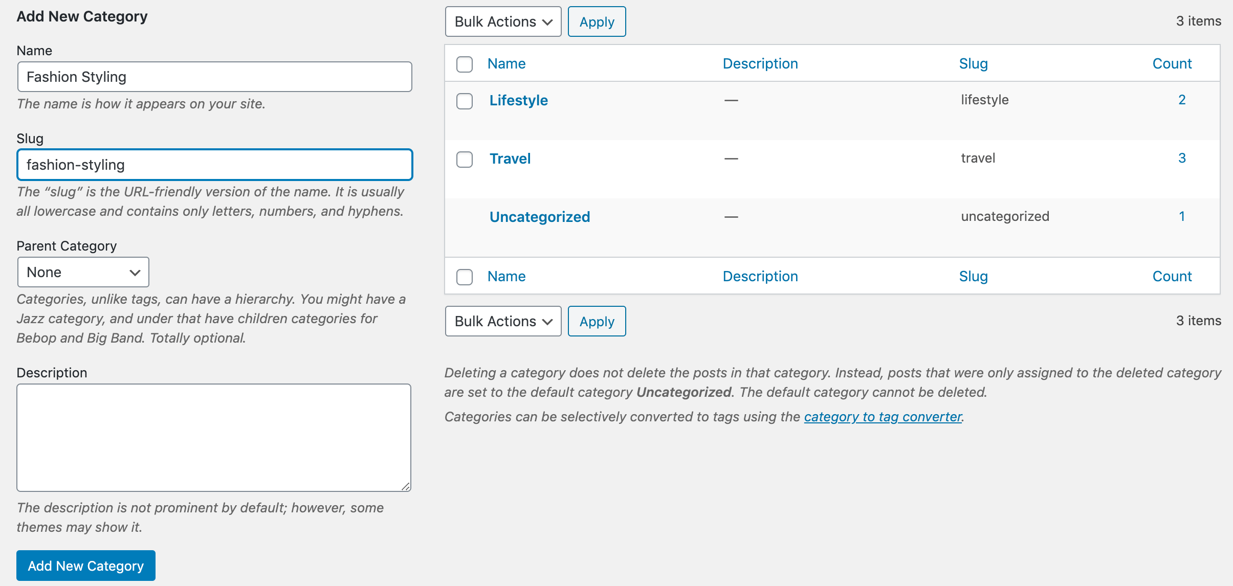 Wordpress How To Add Categories